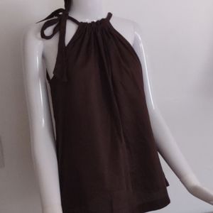 Sexy Cotton Tie Neck Halter Sleeveless Shirt L